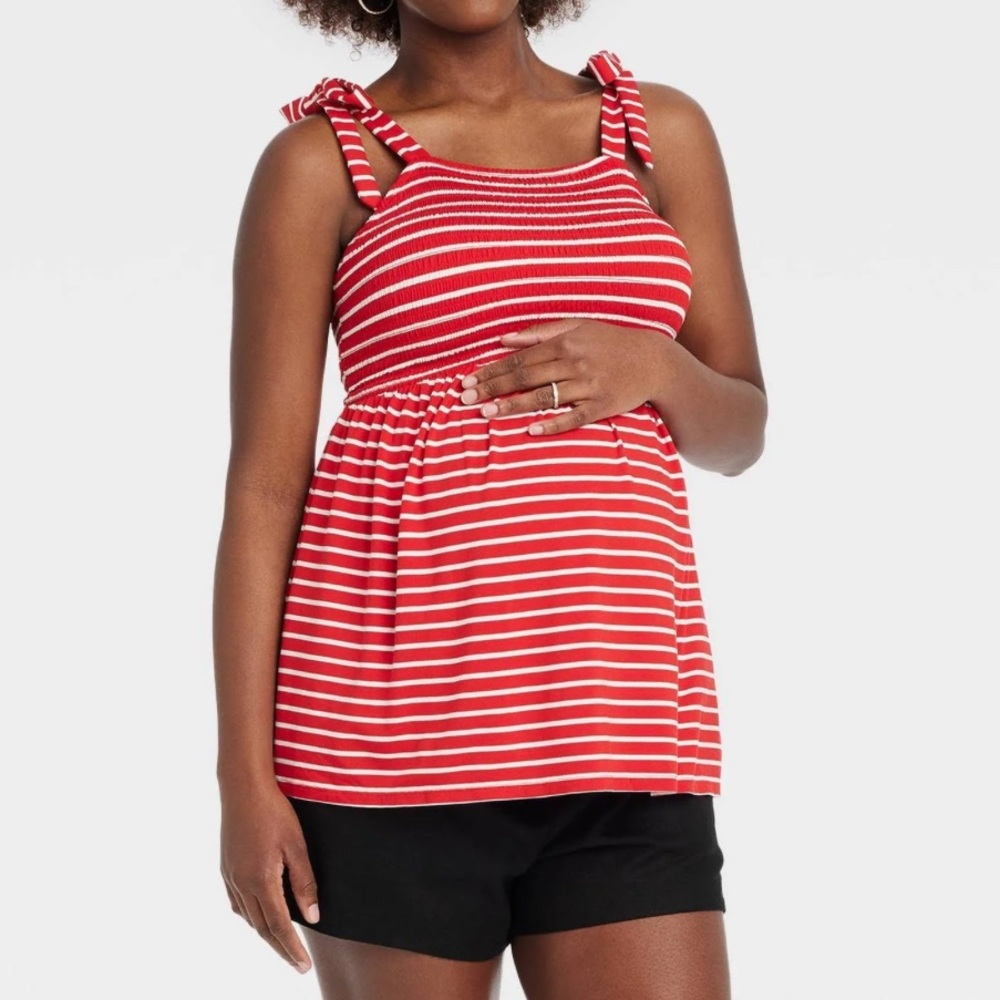 Women's Ingrid + Isabel Red and White Maternity Dress Size S NWT